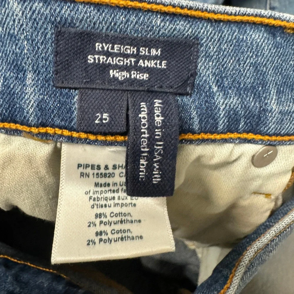 Veronica Beard Jeans Womens 25 Ryleigh Slim Straight Ankle Wanderer Dust Blue